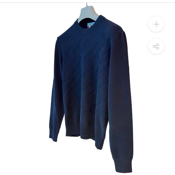 HERMES JEUX DE POINTS H EN BIAIS" CREWNECK SWEATER IN MARINE - Picture 5 of 5